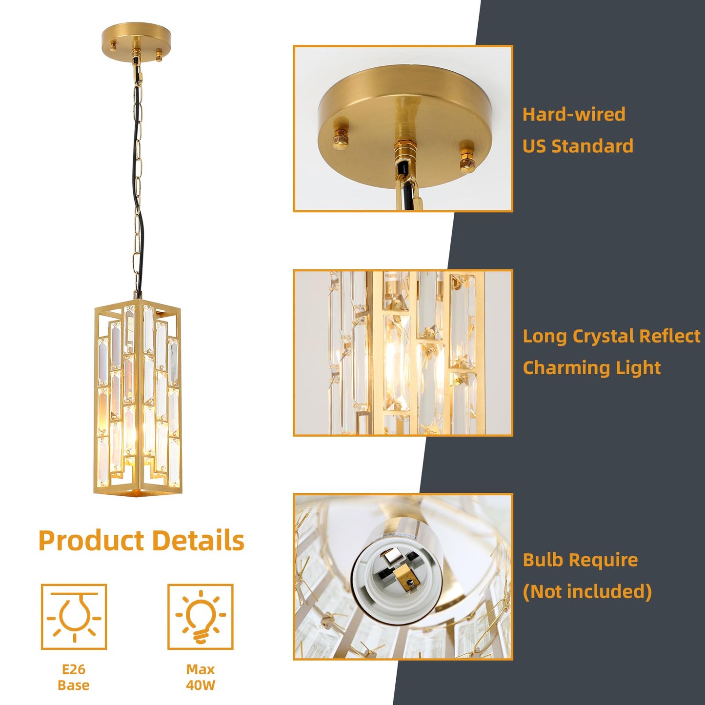 Modern Mini Gold Pendant Light for Kitchen