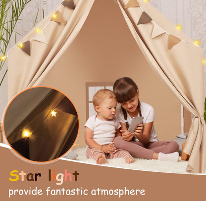 Kids Indoor Play Tent with LED Lights