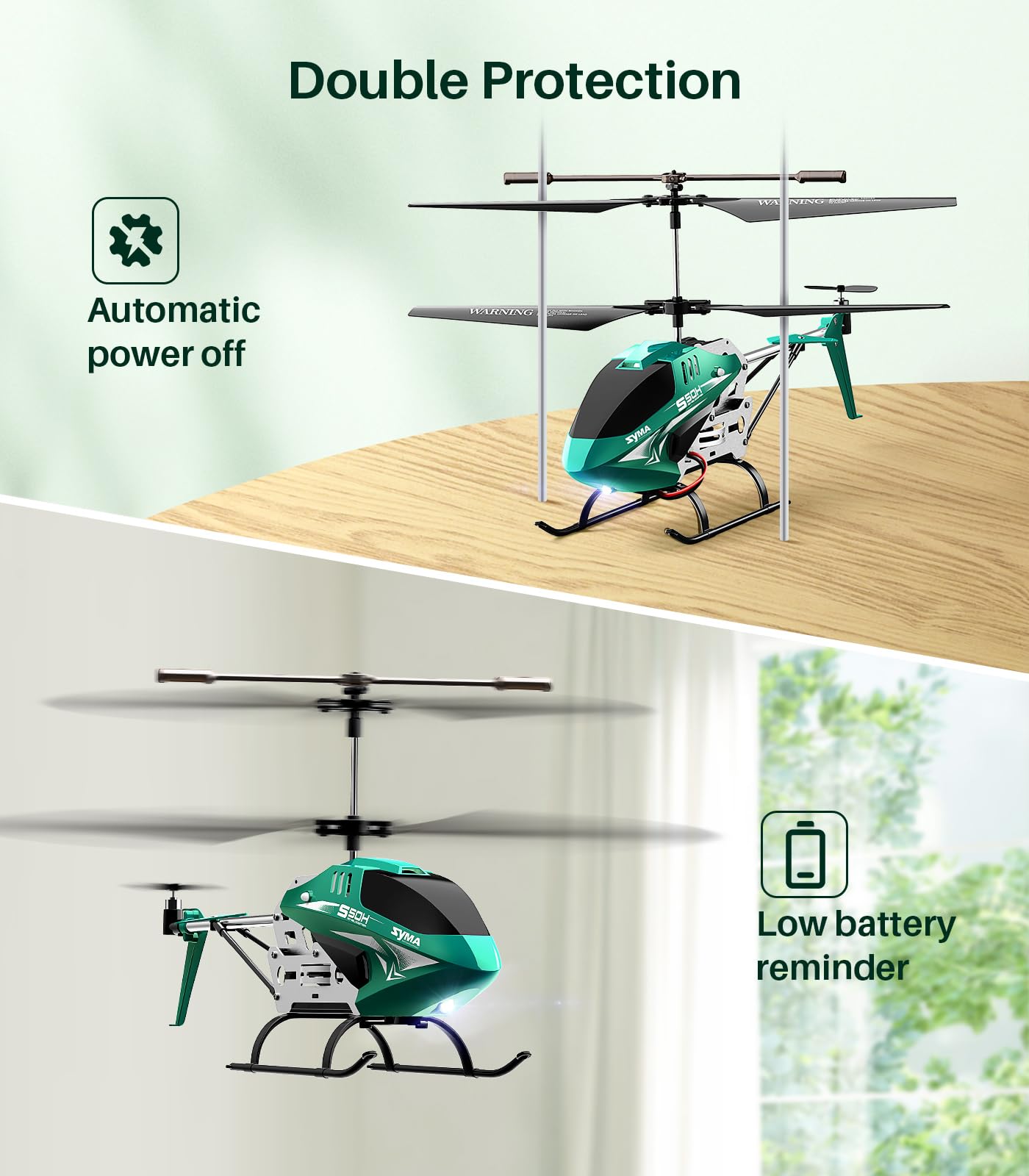 SYMA RC Helicopter, S50H Remote Control Helicopter for Kids with 2 Batteries, Altitude Hold, One-Key Take Off/Landing Helicopter Toy, Airplane with 2 Speed Modes, Gift for Boys and Girls