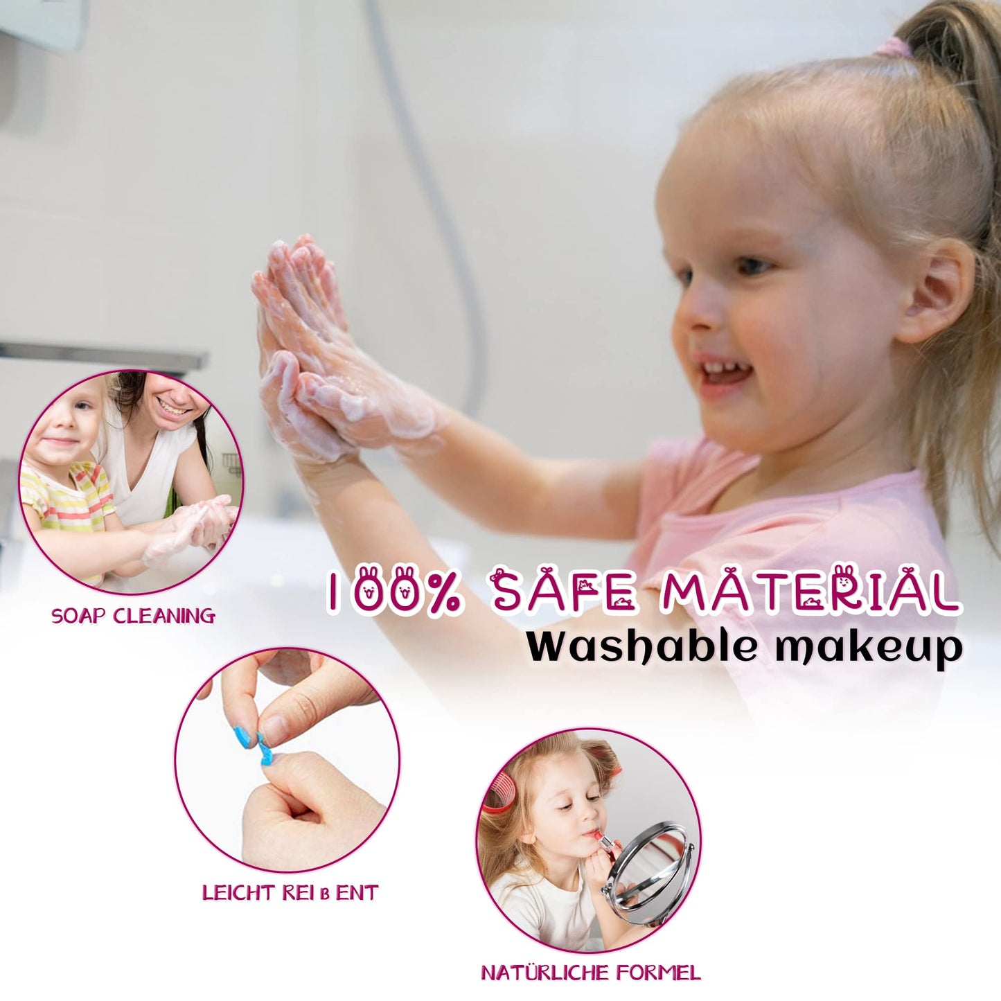 Kids Makeup Kit for Girl - Washable Makeup Toy for Girls, Little Girls Make up Set Safe & Non Toxic Makeup for Toddlers Children Princess, Girl Toys Age 4 5 6 7 8 Christmas Birthday Gift for Girl.