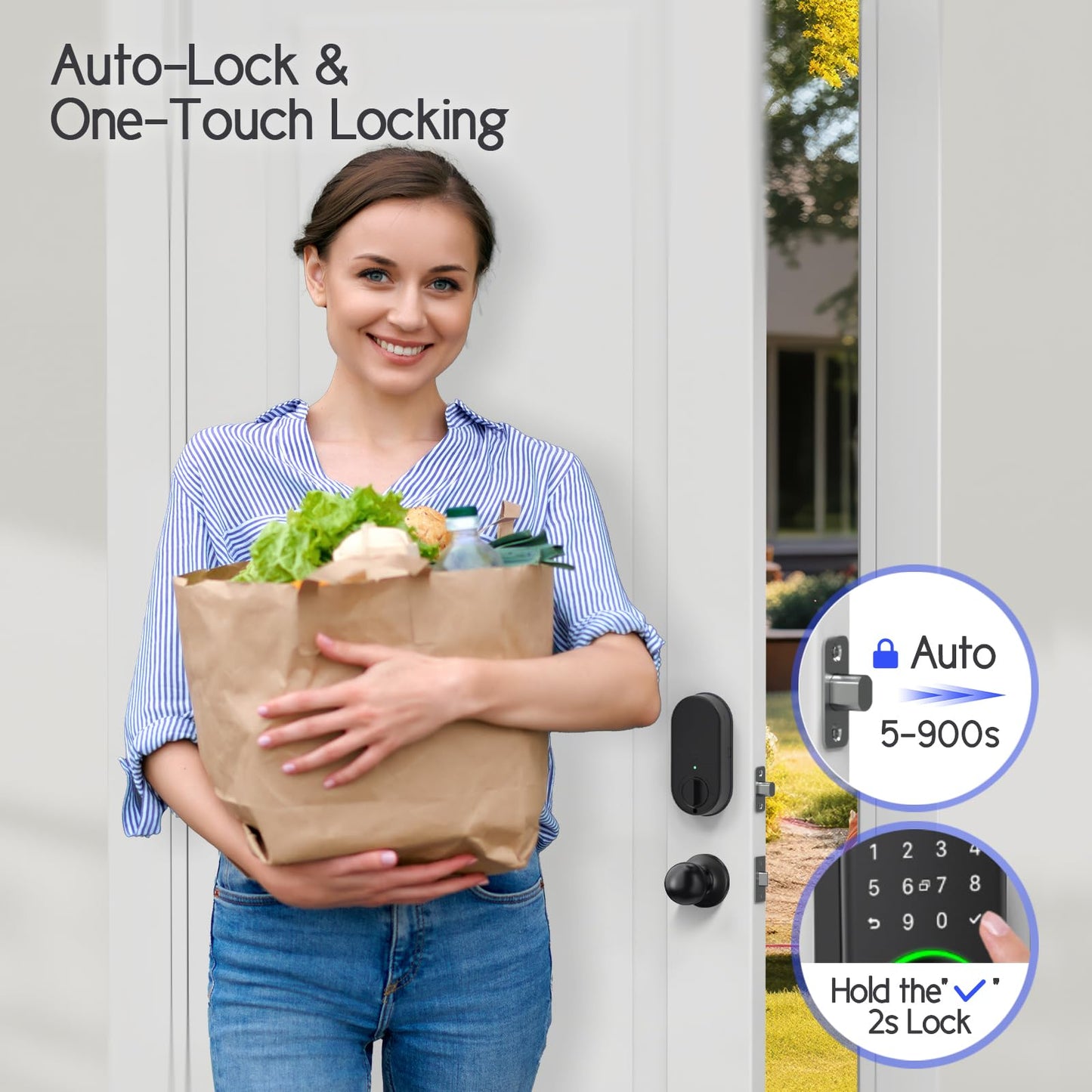 WiseGear Keyless Entry Smart Lock with Knob