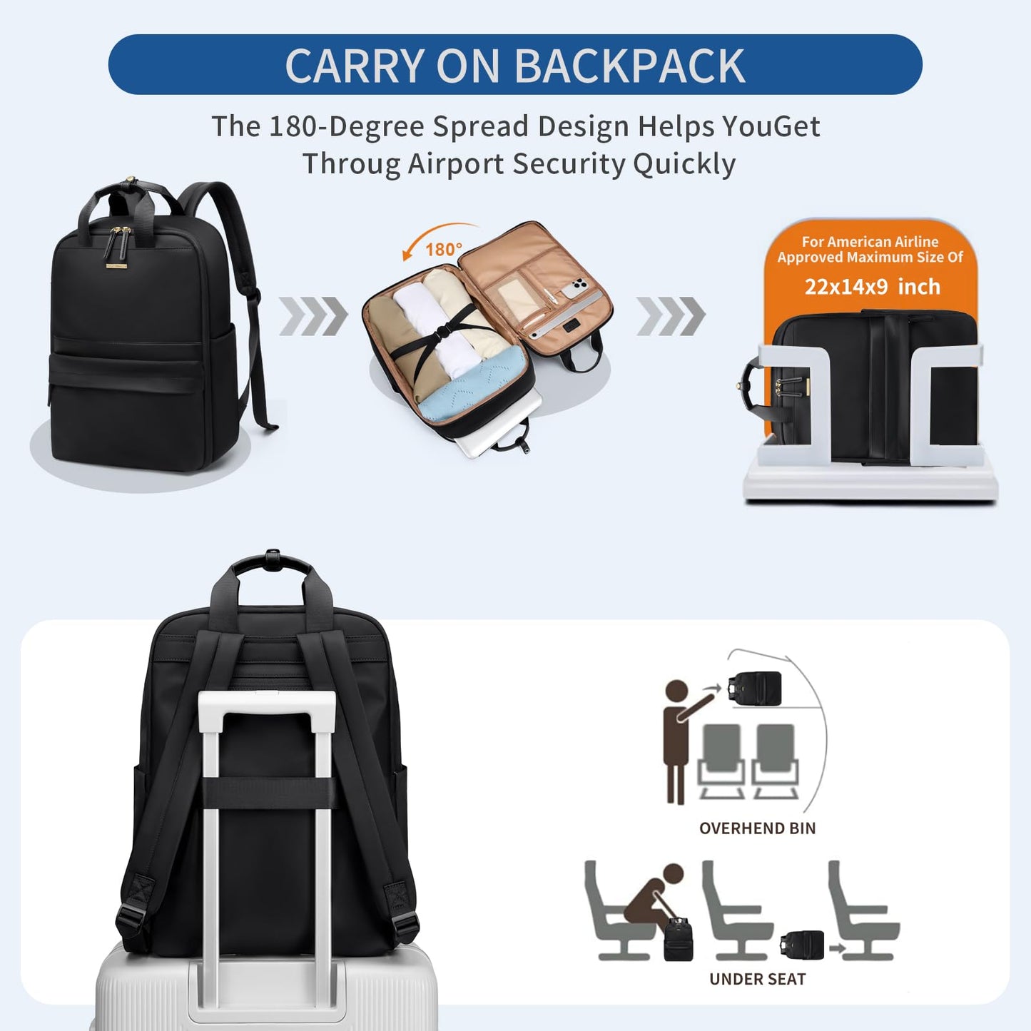 Laptop Backpack with Compartment for 16 Inch Notebook