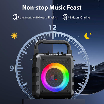 Portable Karaoke Machine with 2 Wireless Microphones