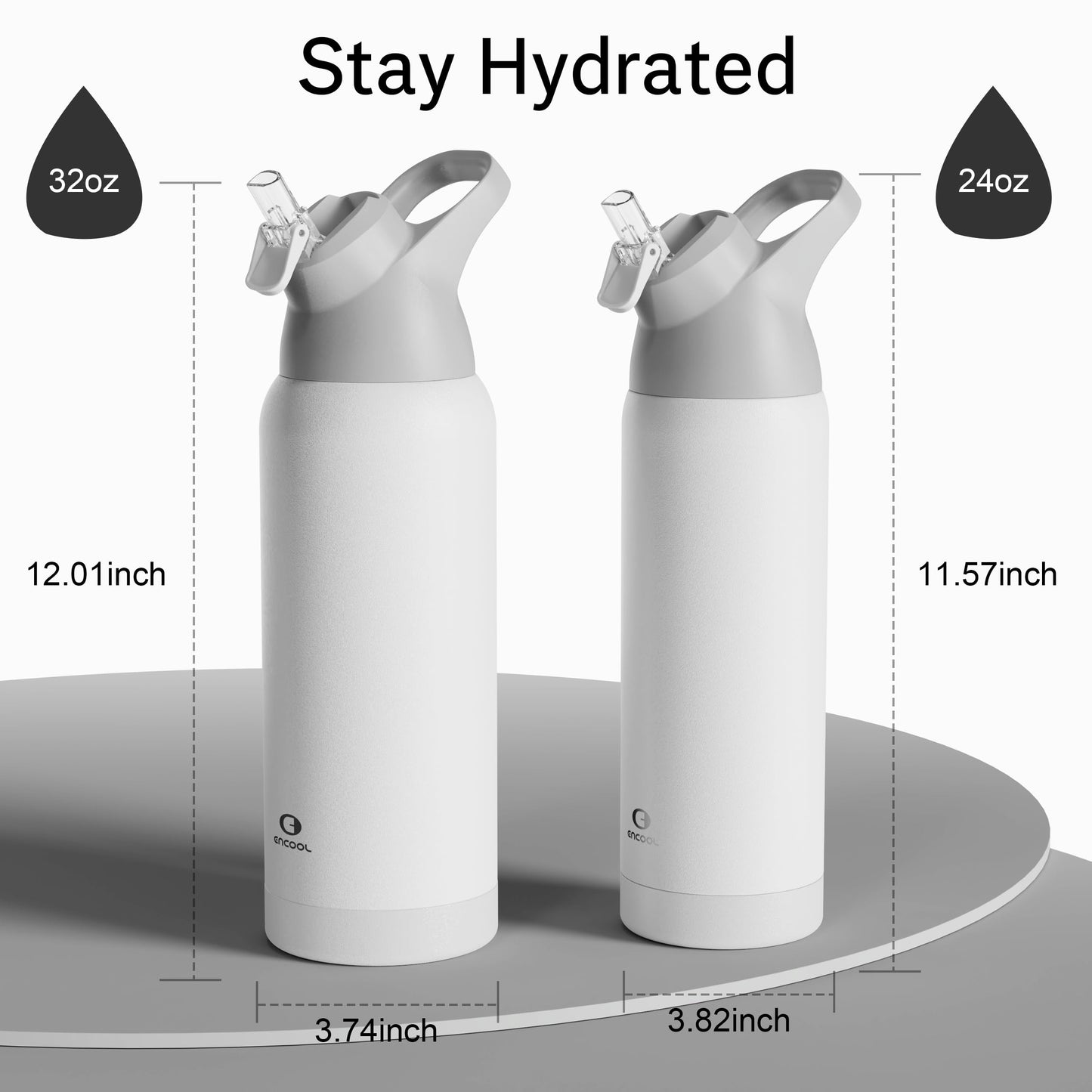 24 oz Insulated Water Bottle with Straw