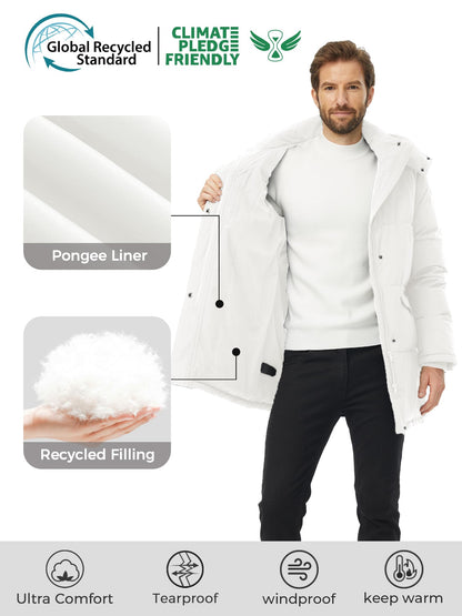 Men's Winter Puffer Jacket with Detachable Hood
