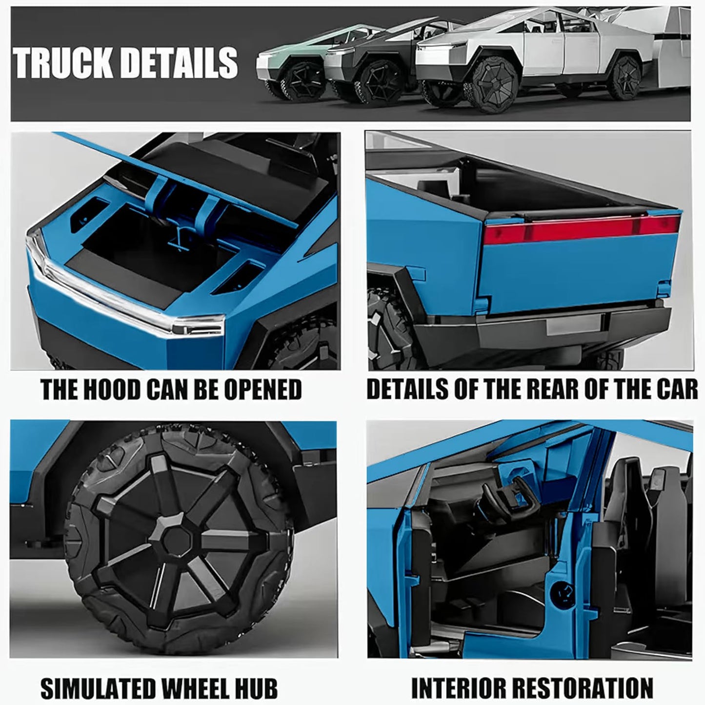 1/24 Cyber Truck Alloy Die Cast Model Toy
