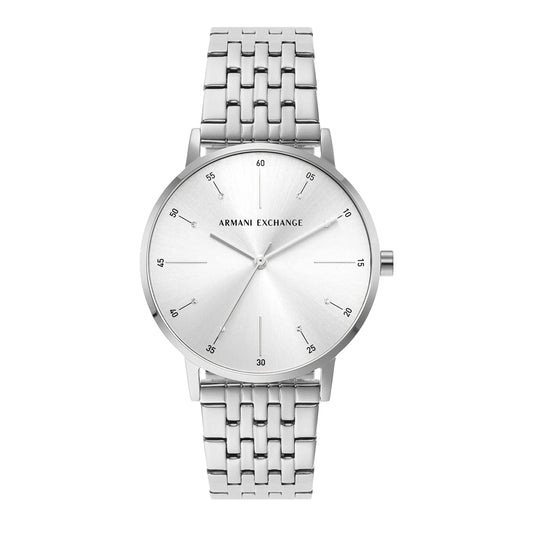 A｜X Armani Exchange Women's Three-Hand Stainless Steel Watch (Model: AX5578), Silver Bracelet