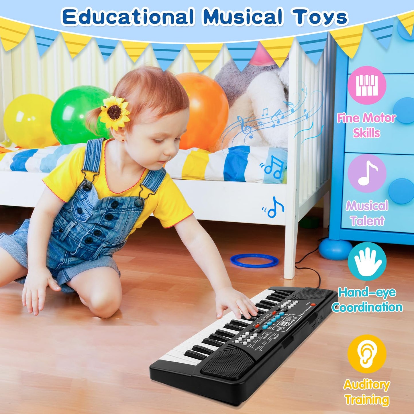 37 Key Piano for Kids Upgrade Piano Keyboard Music Toys for 3+ Year Old Piano Keyboard for Beginners Kids Musical Instruments Toys for 3 4 5 6 Year Old Boys Girls Gifts