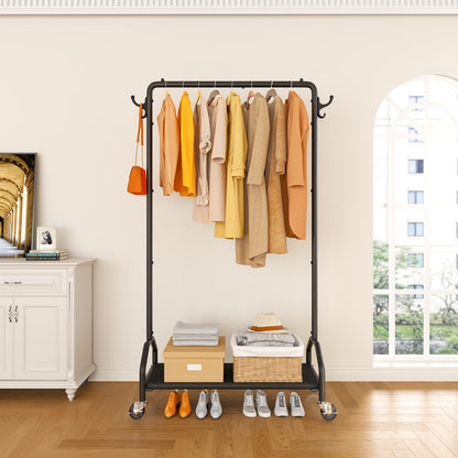 Wiracks Rolling Clothes Rack With Bottom Shelves