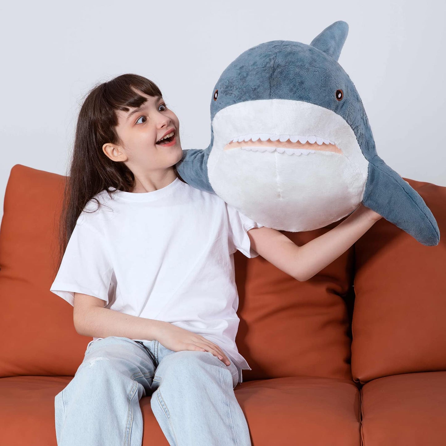 Giant Shark Plush Toy Pillow for Kids 40"