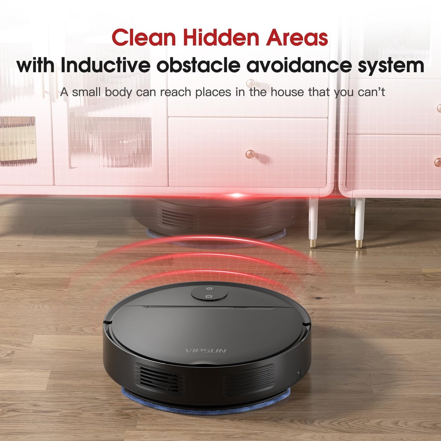 VIPSUN Robot Vacuum and Mop with 4000Pa Suction