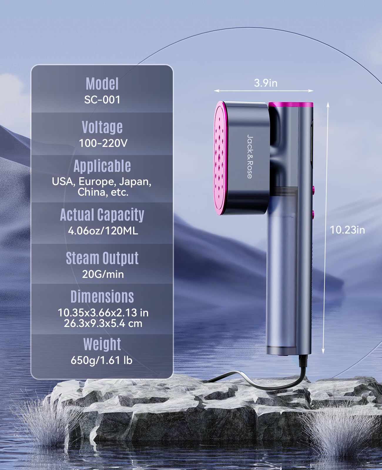 Portable Travel Steamer for Clothes by Jack & Rose