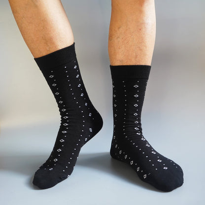 TOEJYJ Mens Fun Dress Socks, Pattern Funny Casual Socks Pack, Colorful Striped Cotton Novelty Socks Size 10-13 (S015)