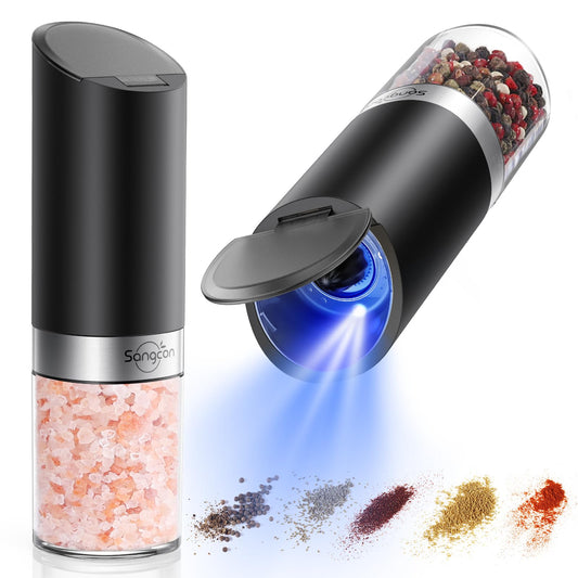 Electric Salt and Pepper Grinder Set with LED Light