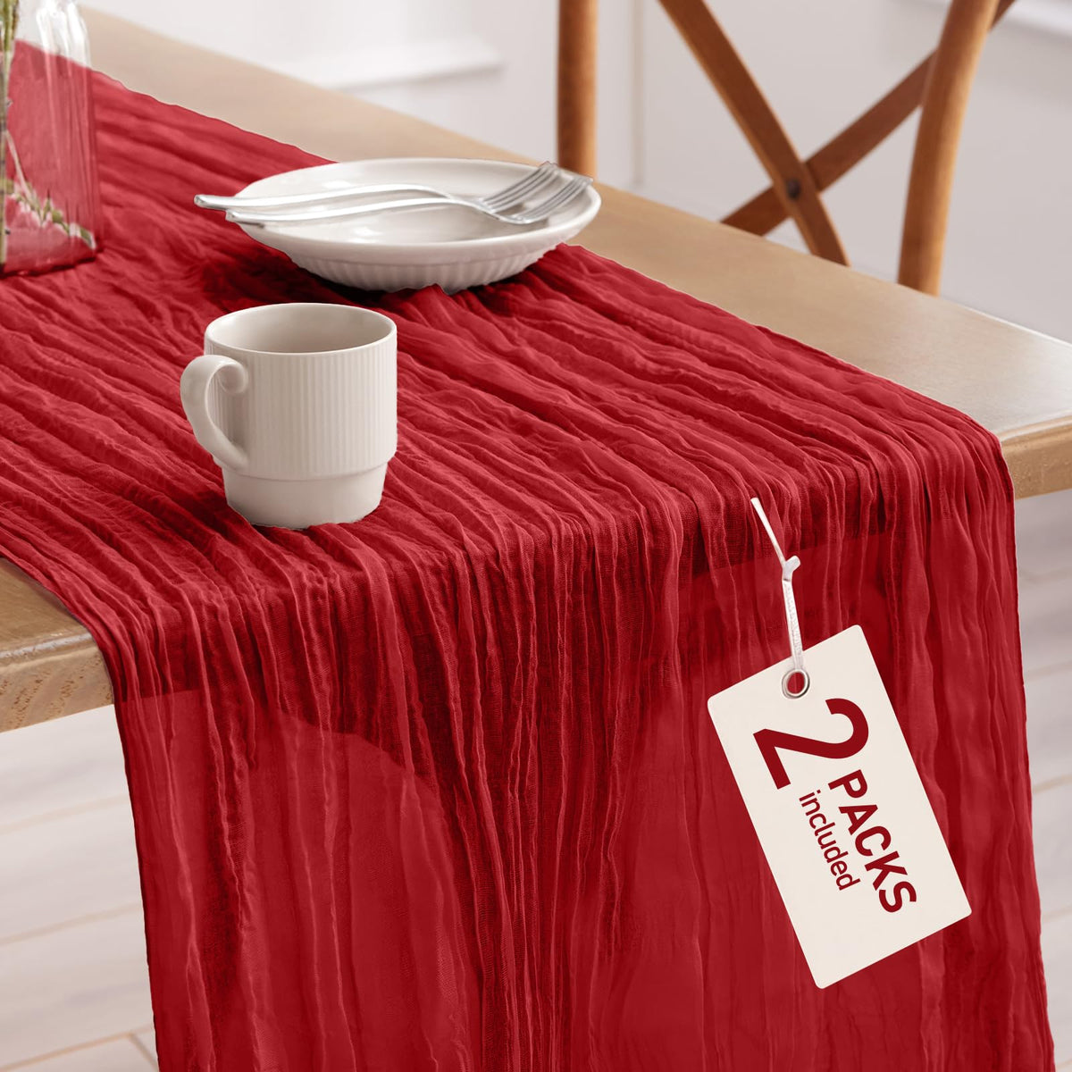 2 Pack Gauze Cheesecloth Table Runners