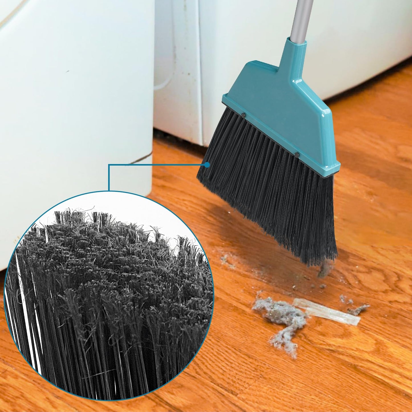 Long Handle Bristle Broom for Indoor Sweeping