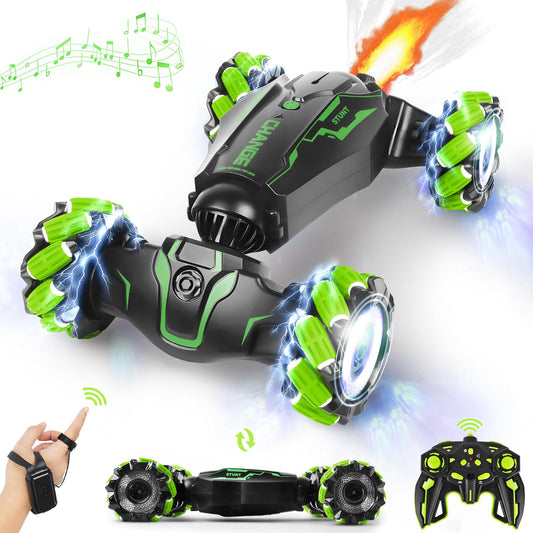 Remote Control Car RC Toys: - RC Drift Car Rechargeable Toy Cars with Light Music Gesture Sensing RC Stunt Car Transformer 360° Rotating Hand Controlled RC Car Christmas Birthday Gift for Boys 4-7