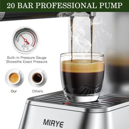 MR MIRYE 20 Bar Stainless Steel Espresso Machine