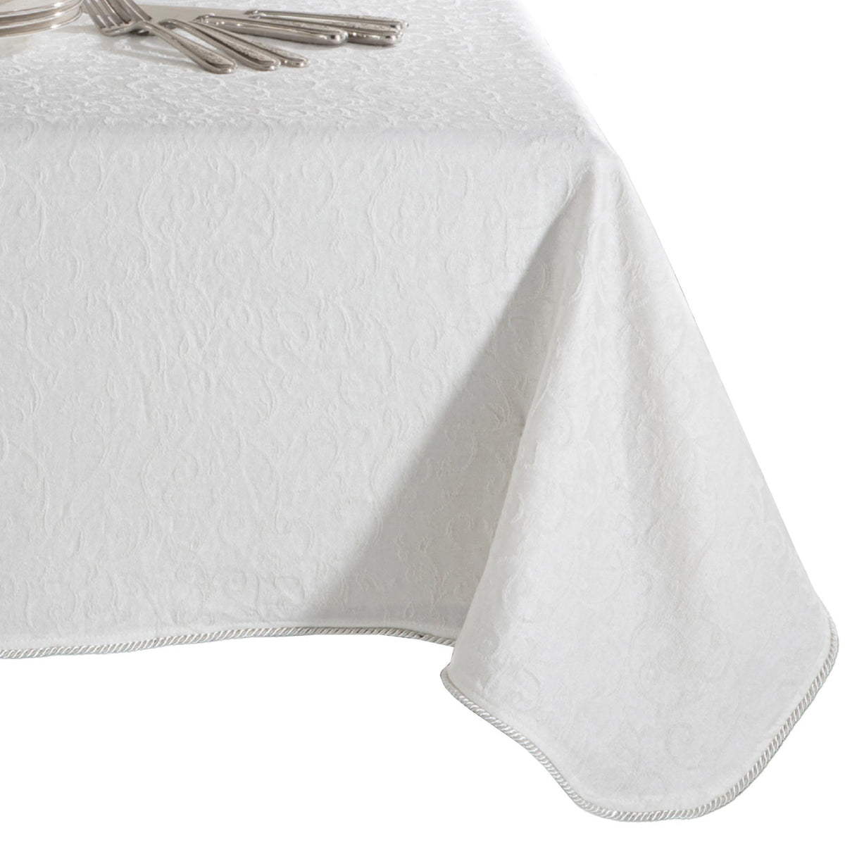 Lenox Opal Innocence Fabric Tablecloth 60x84 Inch
