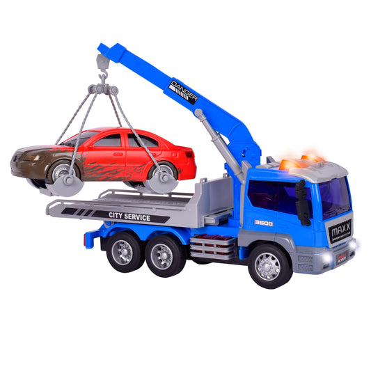 Maxx Action Long Hauler Wrecker with Car