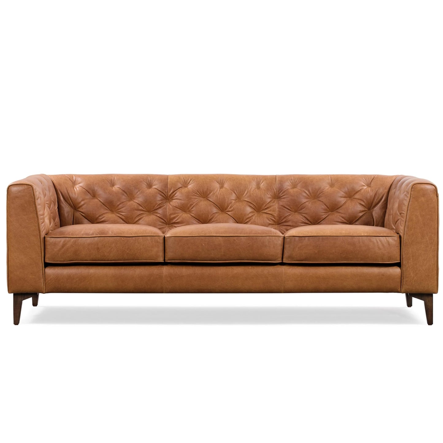 Poly & Bark Leather Sofa with Tufted Back