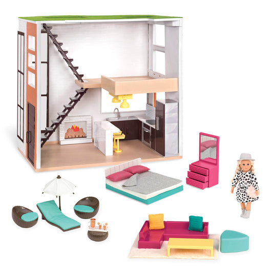 Lori Dollhouse Playset with Furniture and Doll