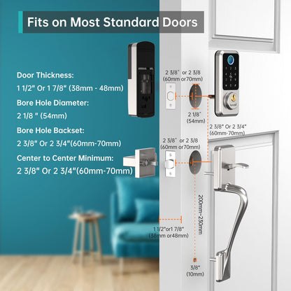 Hornbill Keyless Smart Deadbolt with Fingerprint Access