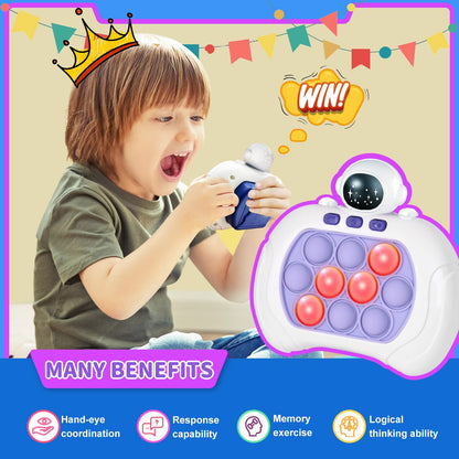 Handheld Game for Kids, Fast Push Game Fidget Toys Pop Game Bubble Game Console, Puzzle Game Machine, Light up Pop Game Kids Toys for Ages 3-12, Birthday Gift for Boys Girls