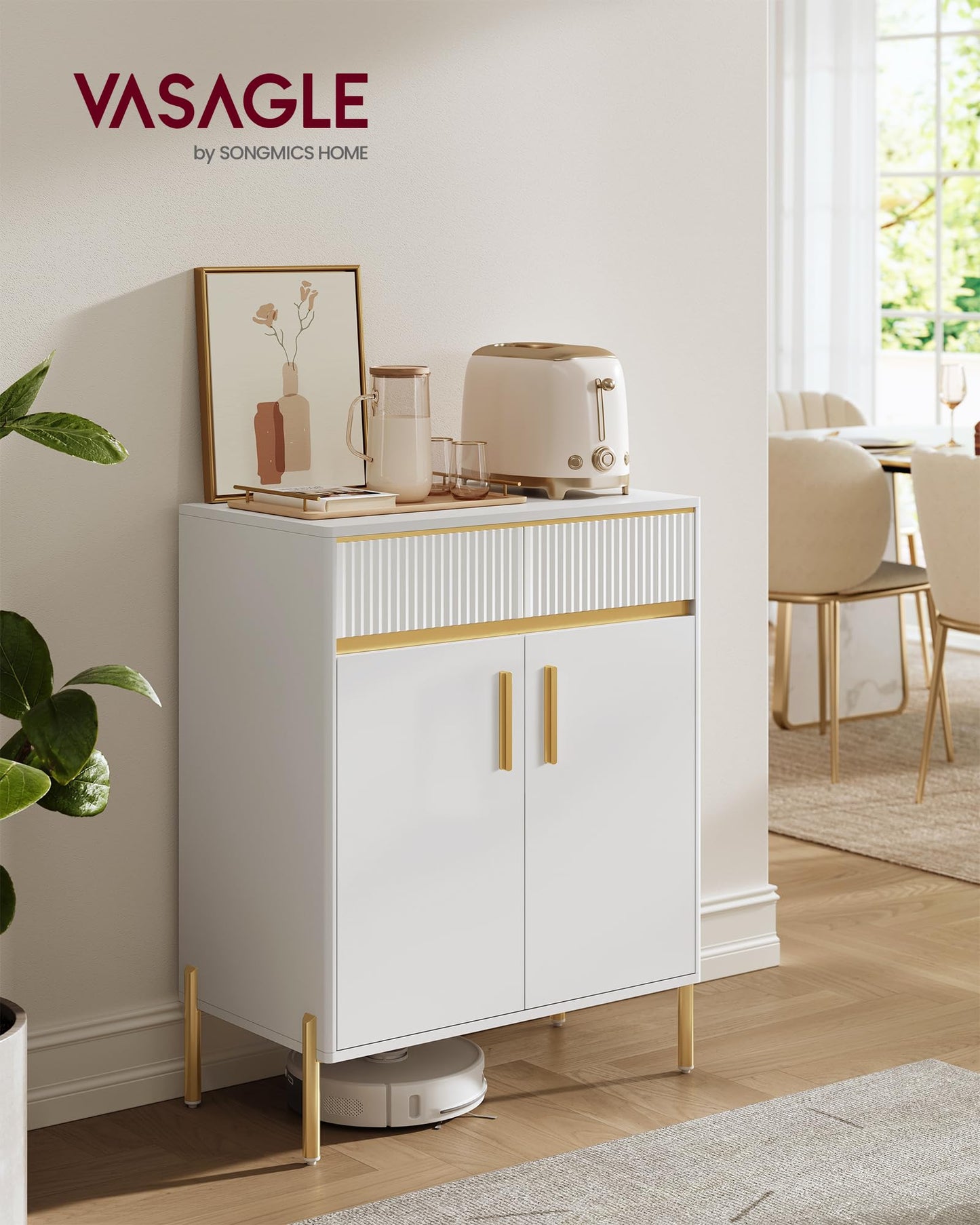 VASAGLE Modern Buffet Cabinet with Storage and Drawers