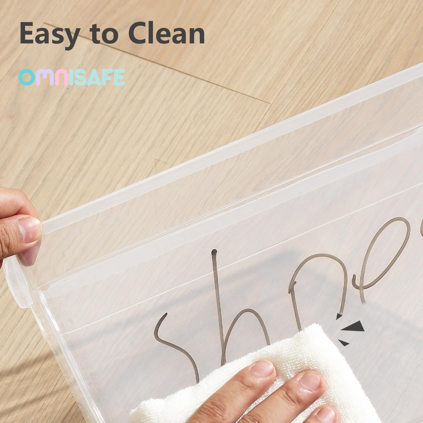 OMNISAFE 12 Pack Stackable Plastic Storage Boxes