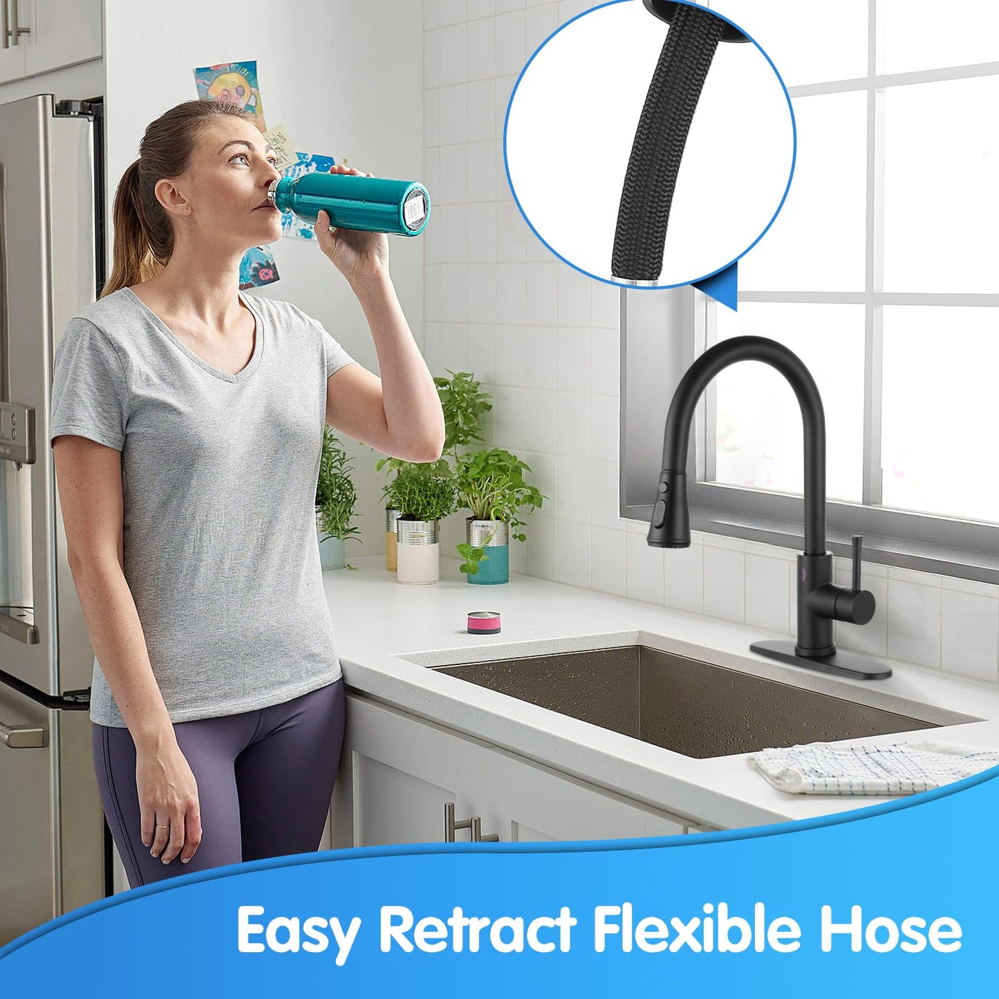 GUUKAR Touchless Kitchen Faucet with Pull Down Sprayer