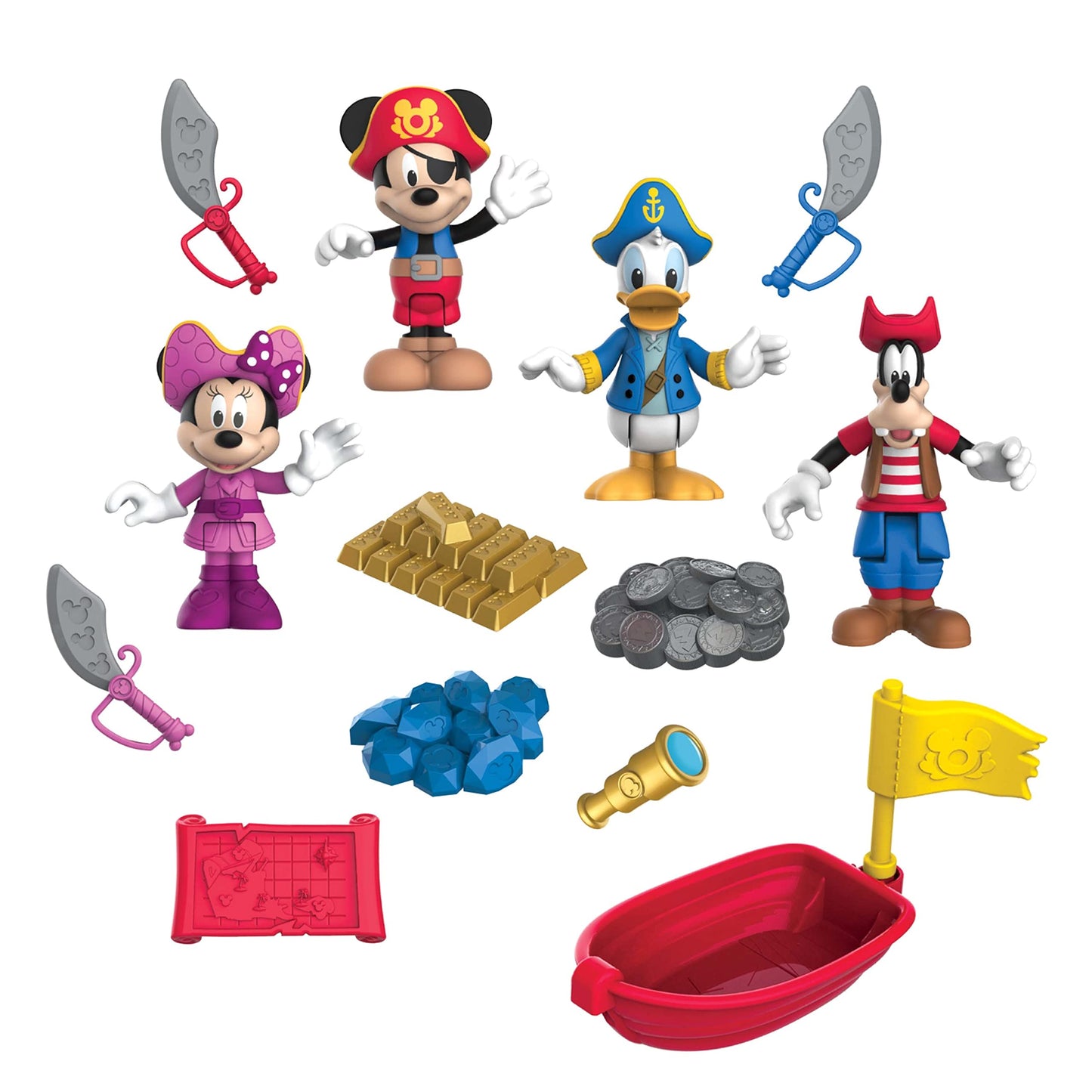 Mickey Mouse Pirate Adventure Figure Set, Kids Toys for Ages 3 Up, Amazon Exclusive