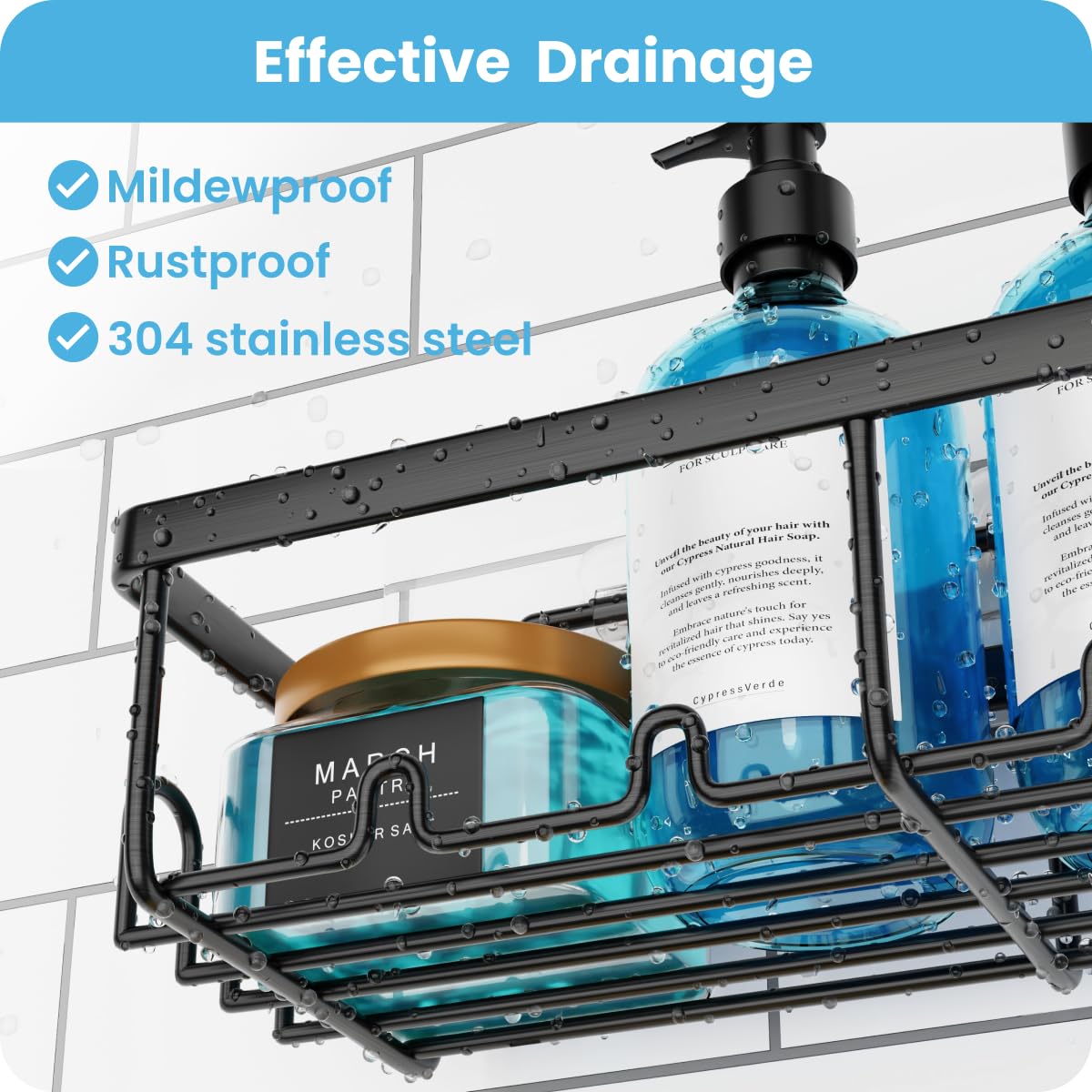 3 Pack, Adhesive Organizer with 20 Hooks, 3 Adhesive Hooks, Bathroom Furniture Sets, Stainless Steel,No Drilling,Easy Installation Shelf for Inside