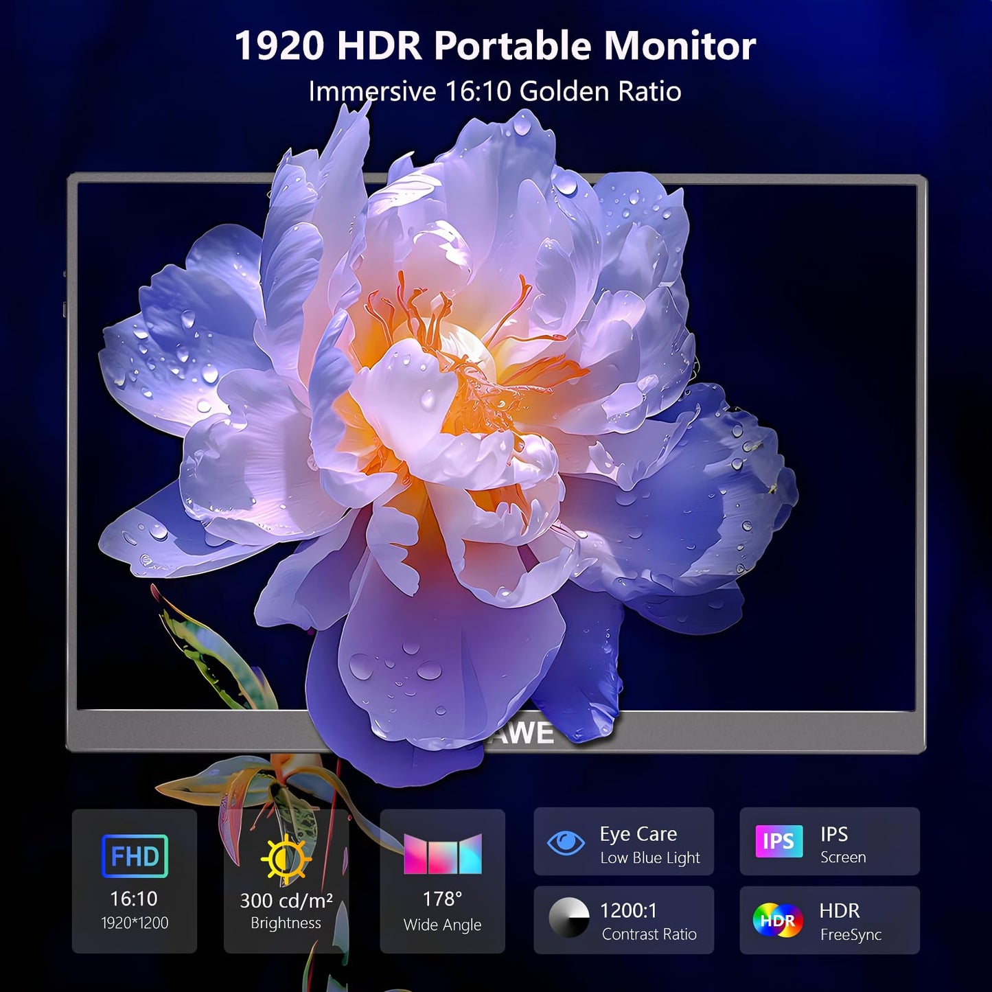 16" Portable Monitor WUAWE for Laptop & Gaming