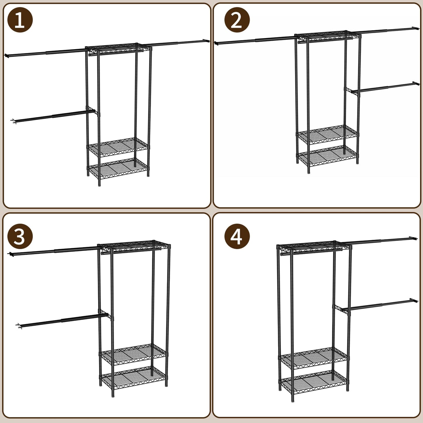 Expandable Garment Rack & Closet Organizer System