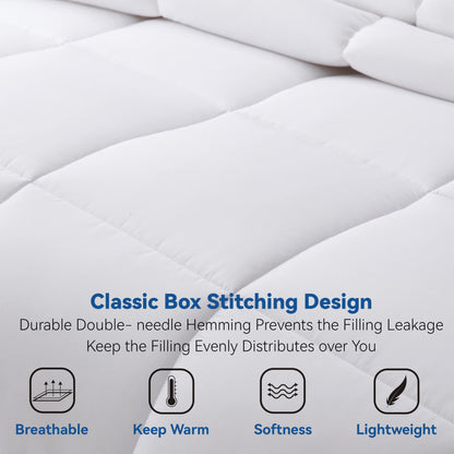 Johalaide Bedding Twin Comforter Duvet Insert, Quilted White Down Alternative Comforter with Ultra-Soft Brushed Fabric,All Season Comforter with 8 Tabs