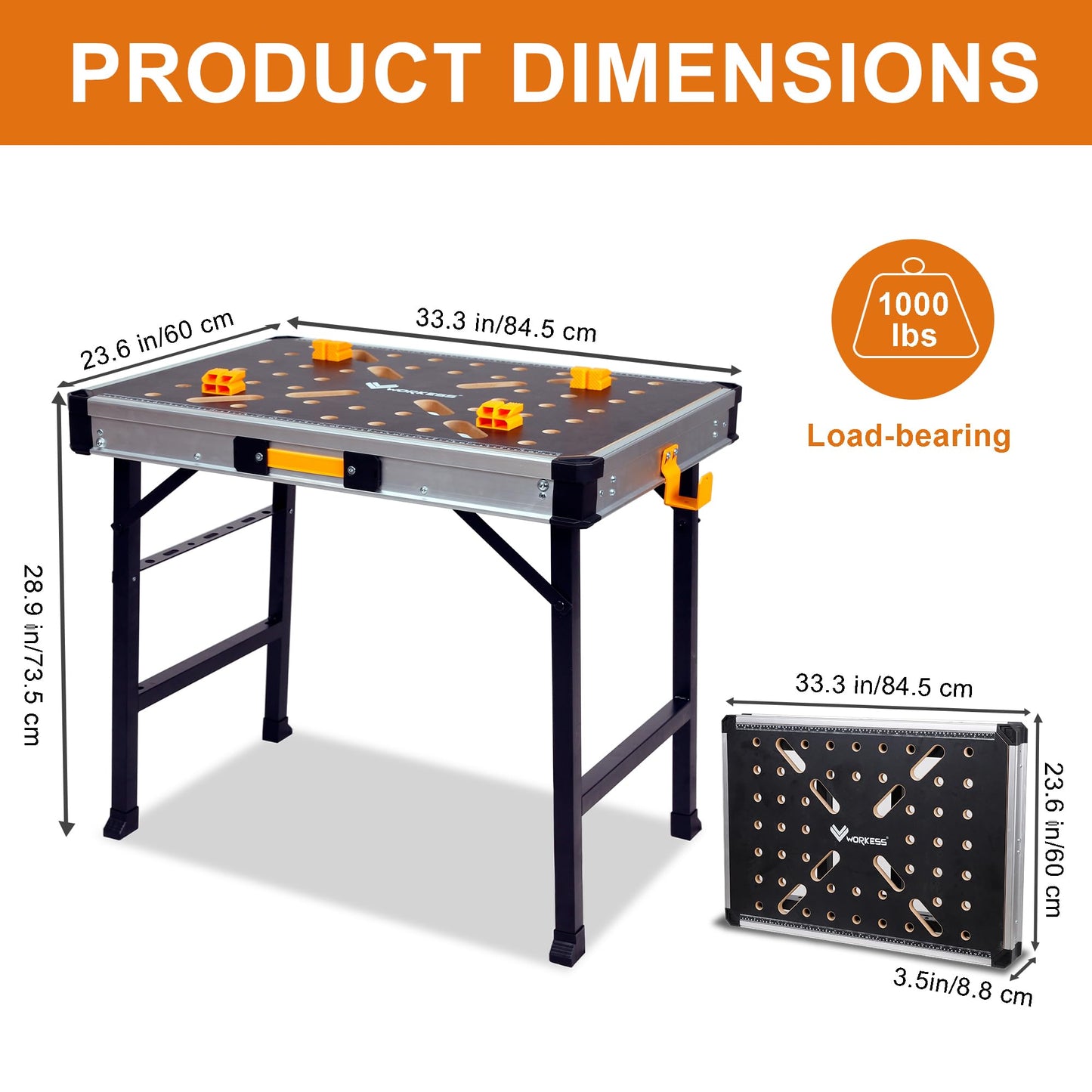 1000Lbs WORKESS Heavy Duty Folding Workbench