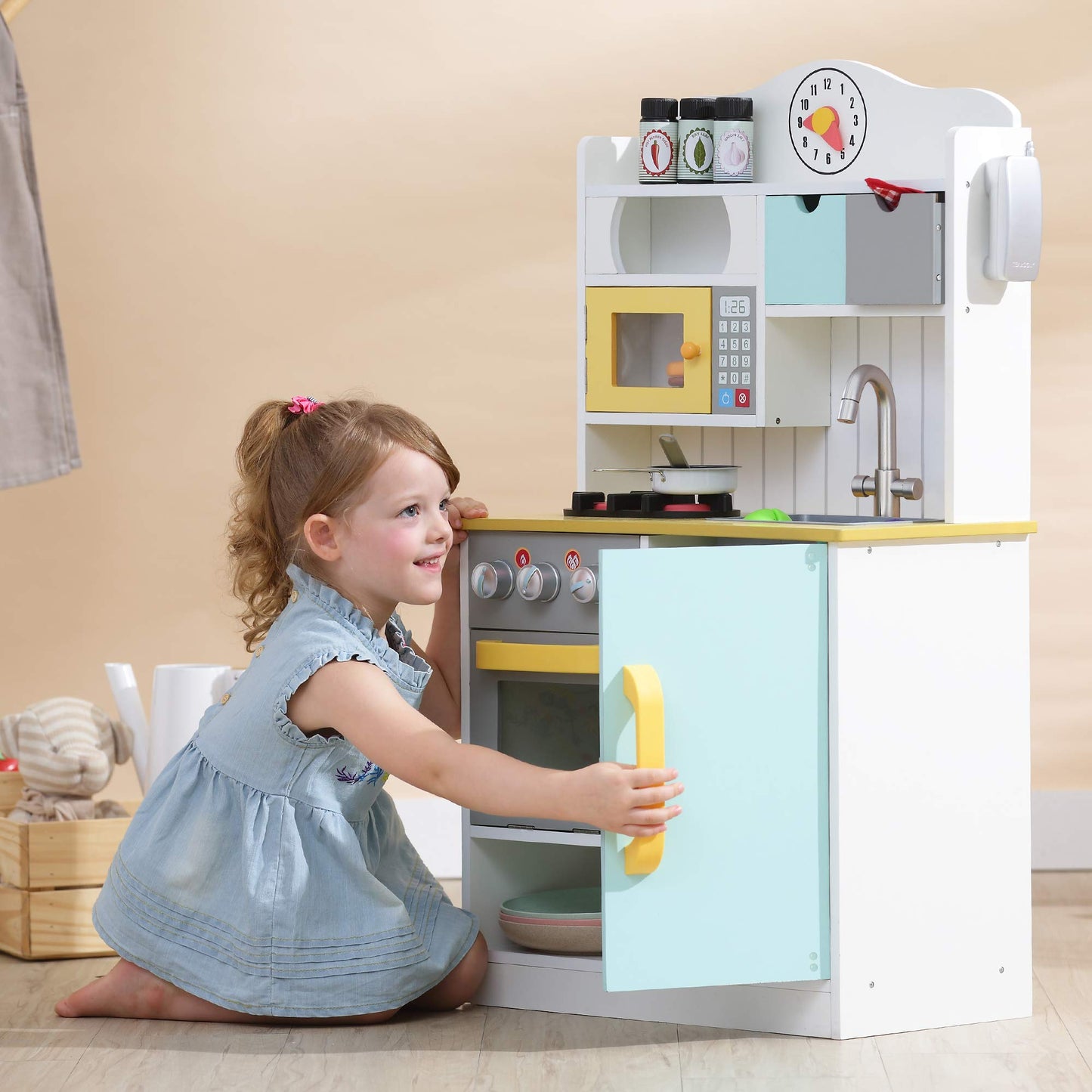 Teamson Kids Interactive Wooden Play Kitchen with Accessories