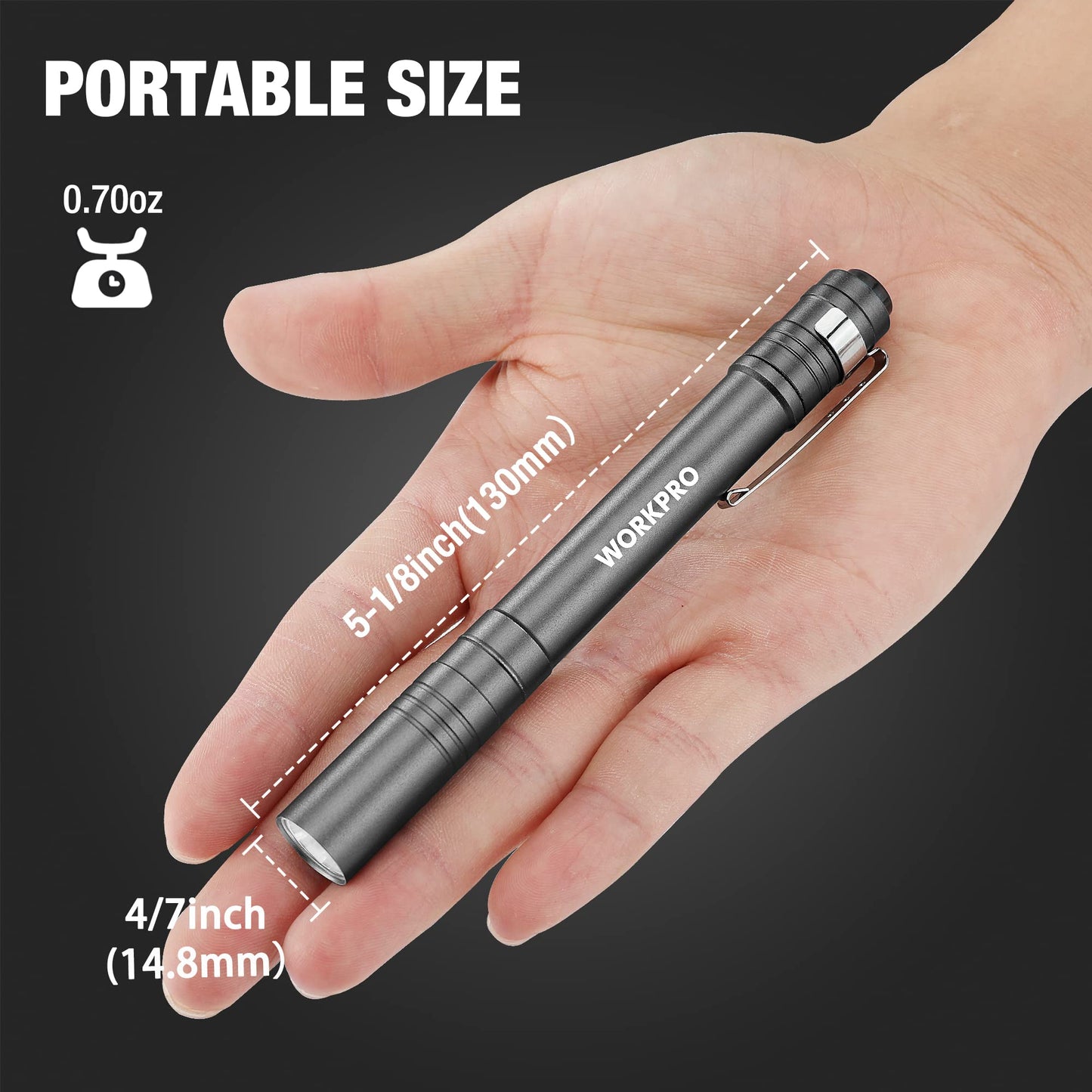 WORKPRO LED Pen Light Flashlight, 4-Pack