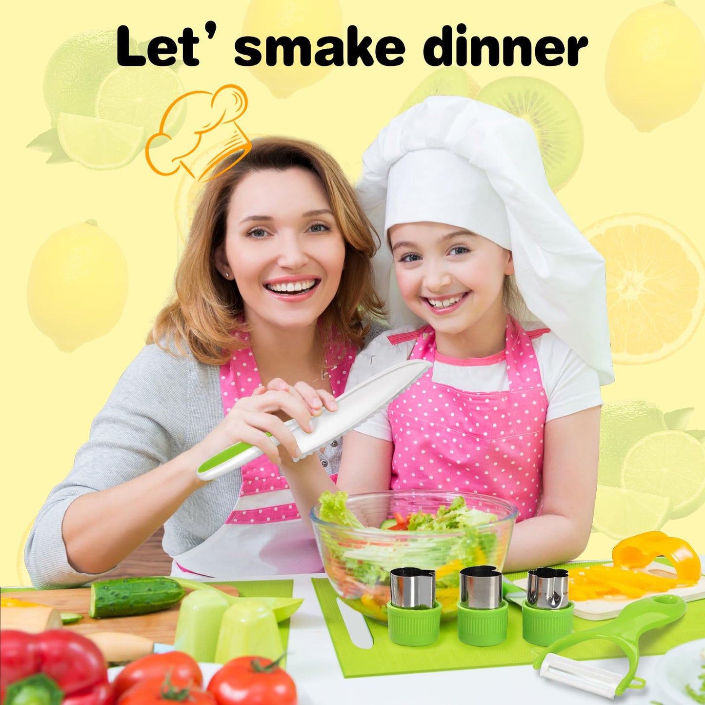 Kids Knife Set with Cutting Board & Tools
