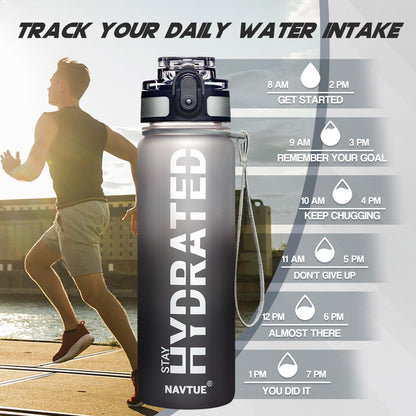 32oz Motivational Water Bottle with Time Marker
