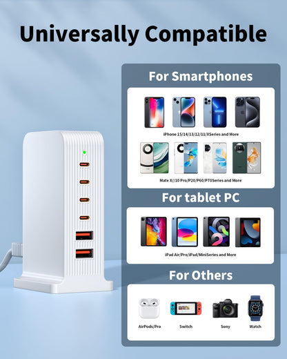 6-Port USB C Charging Station by VPSUN