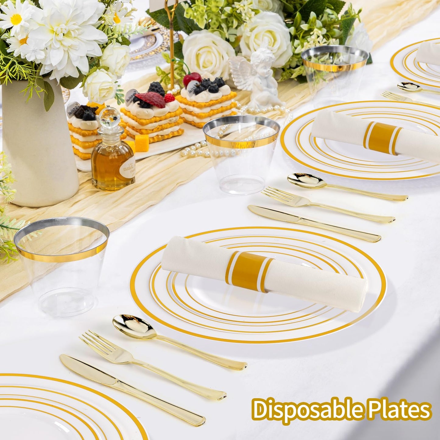 200 Pcs Party Plates Set for Wedding
