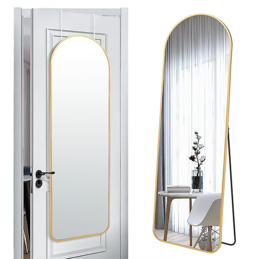 57" Gold Arch Full Length Mirror for Home
