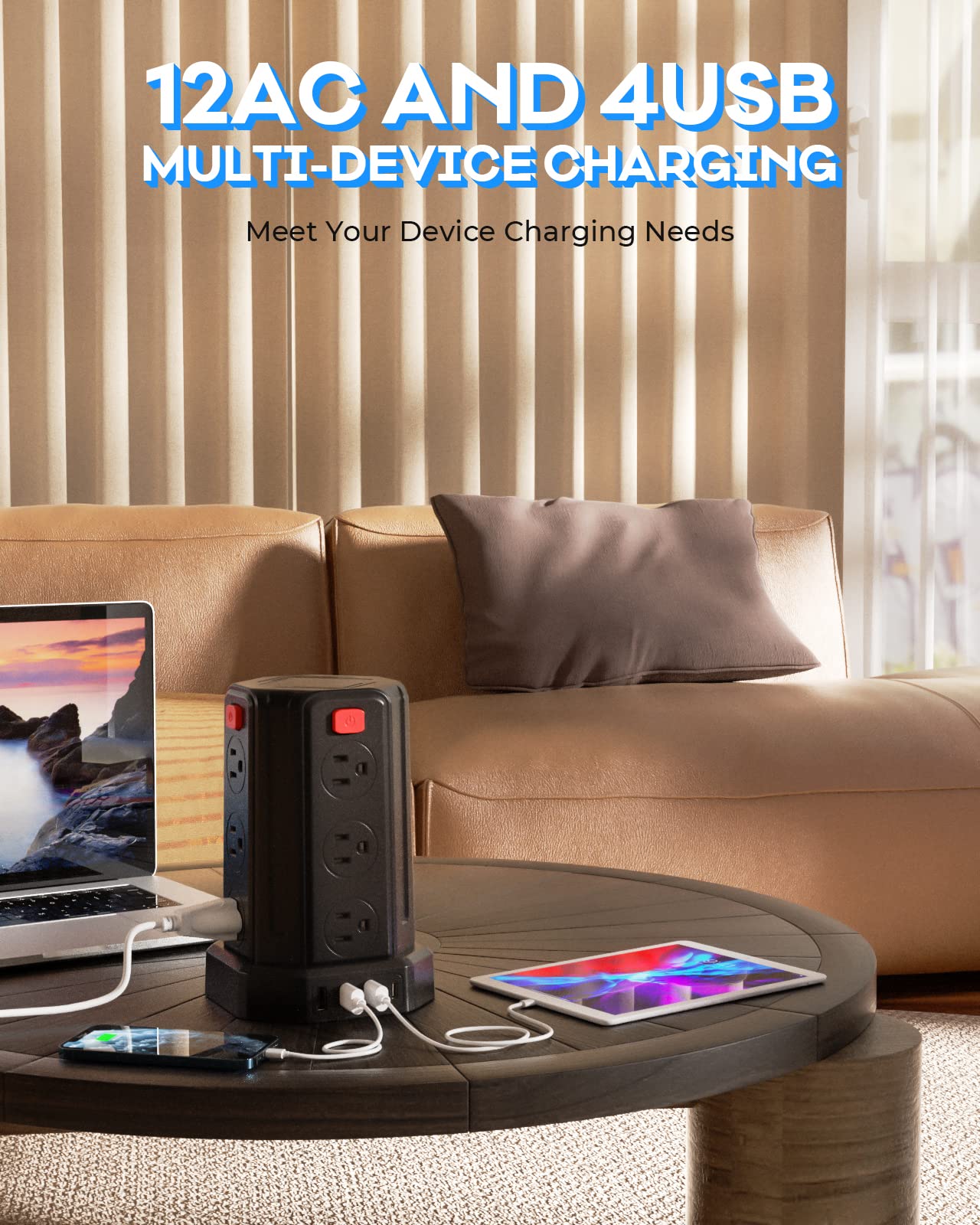 Surge Protector Power Strip with USB Charging