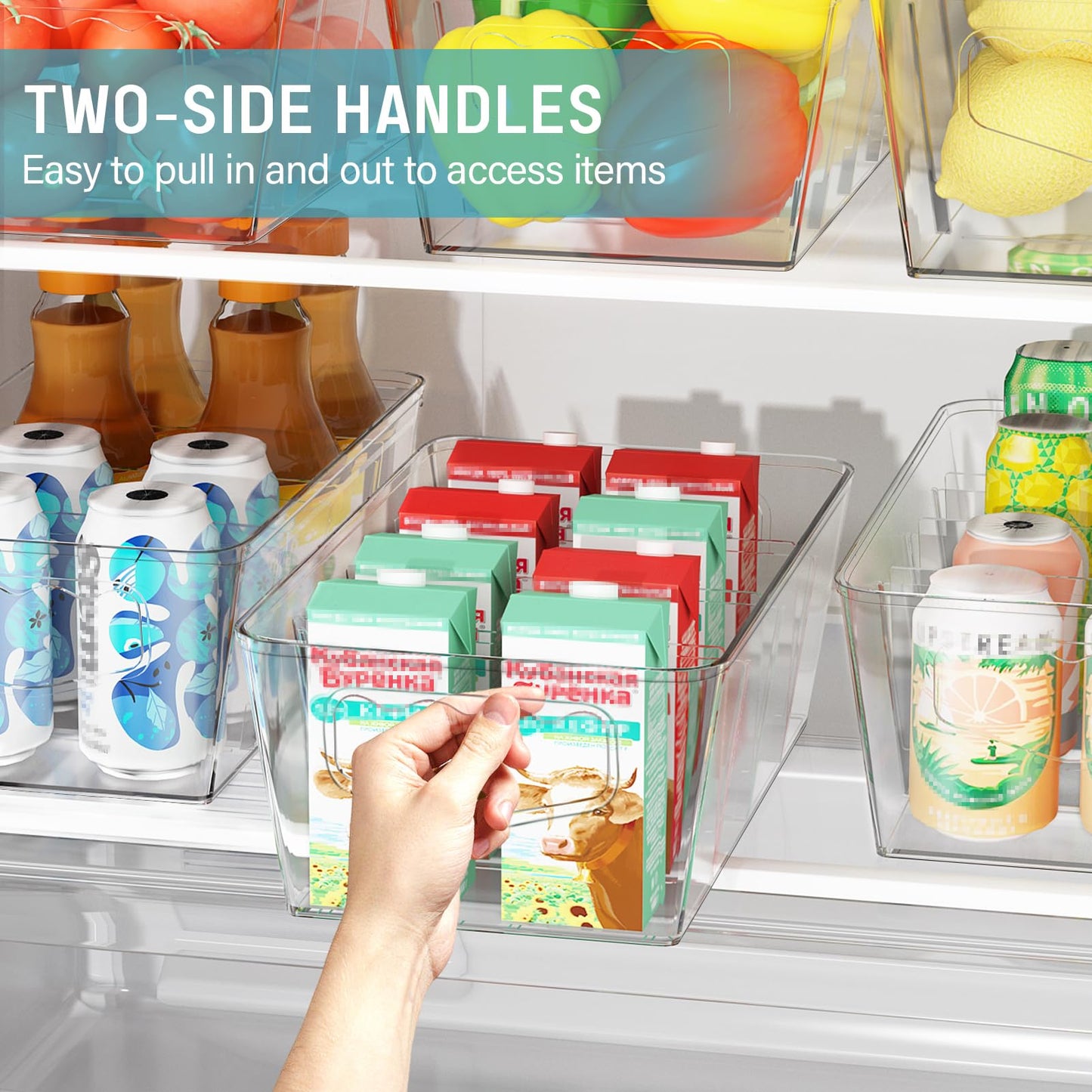 SPACEKEEPER Clear Storage Bins with Removable Dividers