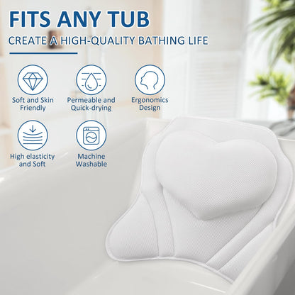 Bath Pillow with Suction Cups for Support