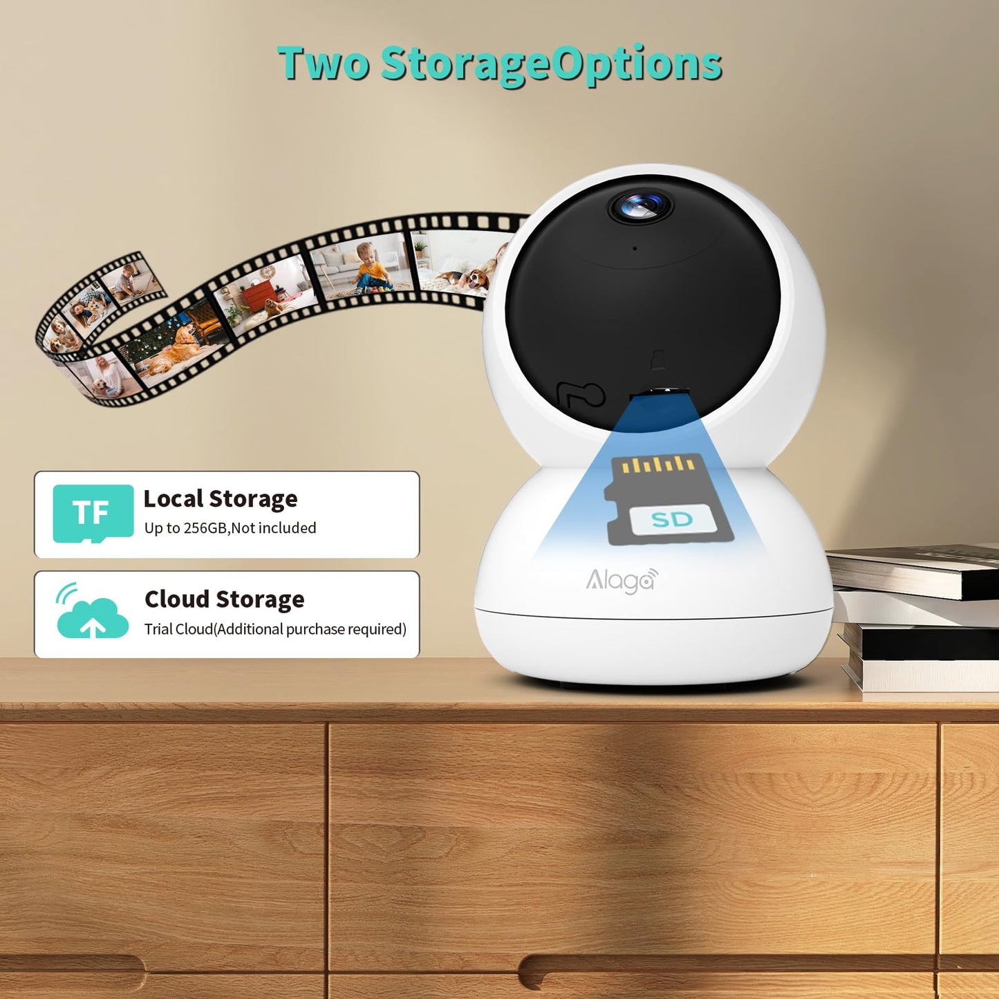 2 Pack Indoor Security Camera with AI Night Vision