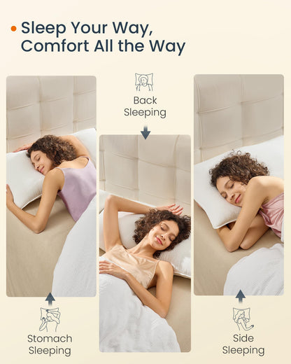 Queen Size Down Alternative Bed Pillows Set of 2