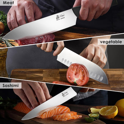 Kitchen Knife Set, DDF iohEF 16 Pieces Knife Set for Kitchen with Block High Carbon Stainless Steel Knife Block Set with Sharpener Ultra Sharp Professional Chef Knife Set for Cutting